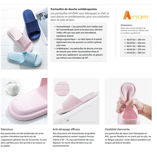 Pantofole «Chaussures de bain confortables,chaussons antidérapants à séchage rapide pour hommes et …» — foto 2 dell'alert SR/04042/25