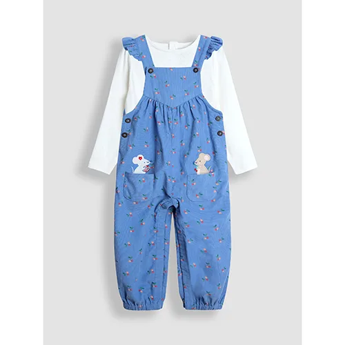 Set di abbigliamento per bambini «Cherry Printed Cord Dungarees &amp; Top Set» (Jojo Maman Bébé)