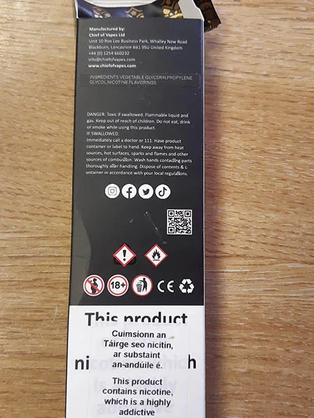 Sigaretta elettronica usa e getta «Chief's Totem 600 Puffs» — foto 1 dell'alert A12/00912/22