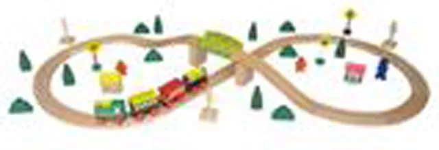 Set di treni in legno «Children's 48 PC Wooden Train Set» — foto 3 dell'alert A12/1842/14