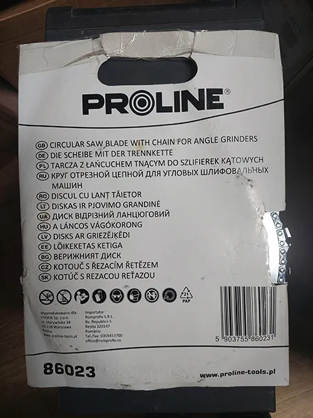 Lama circolare della sega «Circuiar saw for angle grinder 230mm» (Proline)