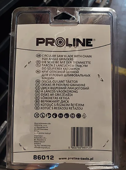 Lama circolare della sega «Circular chain saw for angle grinder 125 mm» (Proline)