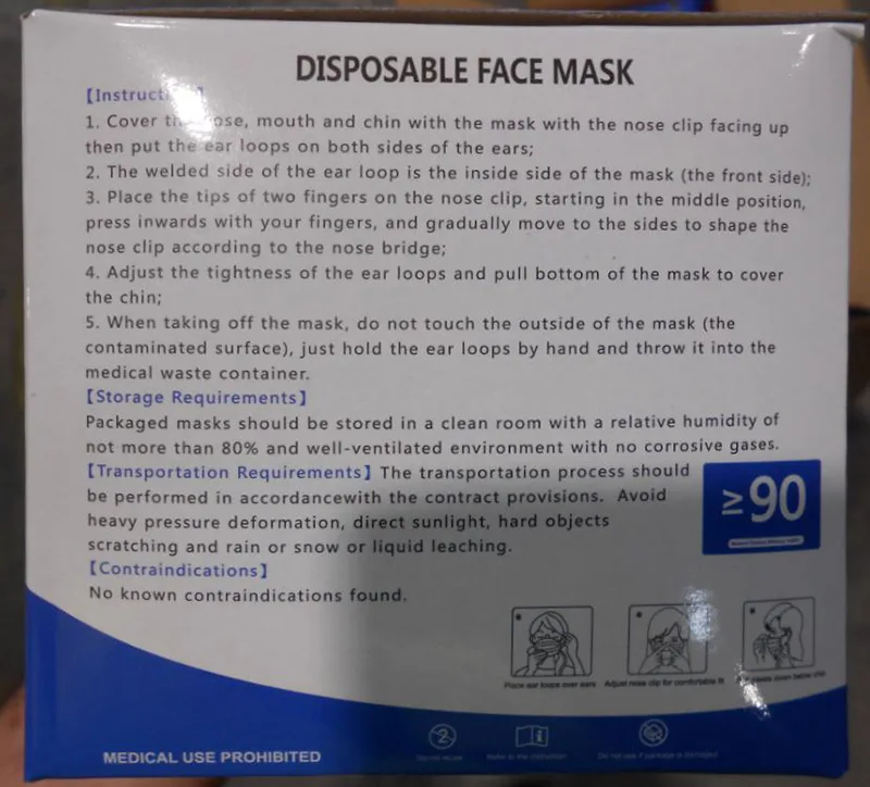 Maschera filtro antiparticolato «Civil use disposable face mask» — foto 5 dell'alert A12/01074/20