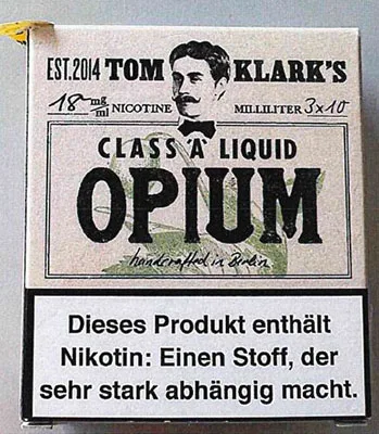 Liquido per sigarette elettroniche «Class A Liquid Opium» — foto 1 dell'alert A12/00038/23