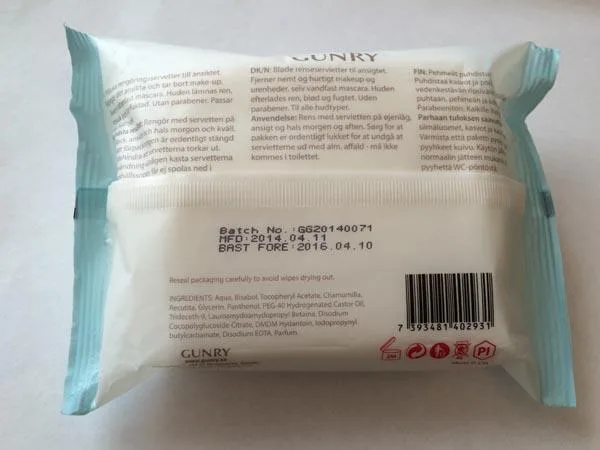 Dispositivo di rimozione del trucco «Cleansing wipes» — foto 1 dell'alert A12/0426/15