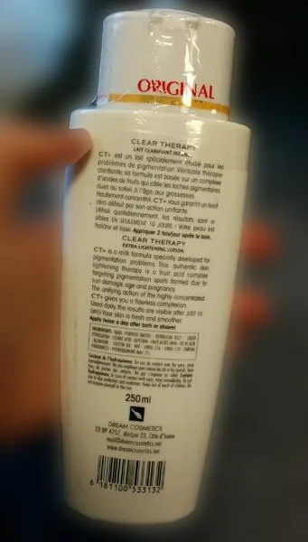 Prodotto schiarimento della pelle «Clear Therapy, extra lightening lotion» — foto 2 dell'alert A12/1064/18