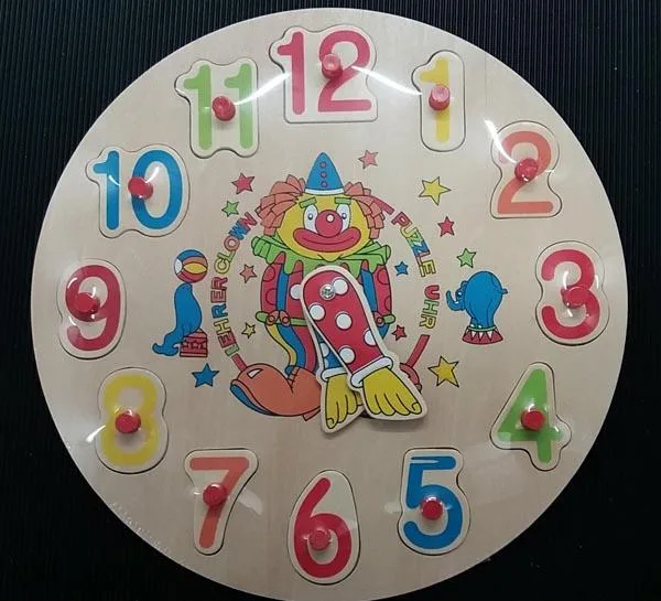 Orologio puzzle giocattolo «Clown som pusselklocka» (Biltema)