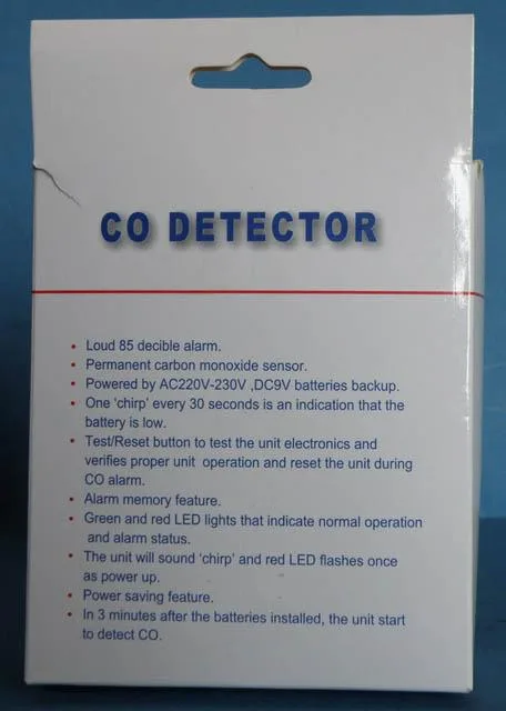 Rilevatore di monossido di carbonio «CO Detector» — foto 3 dell'alert A12/0195/14