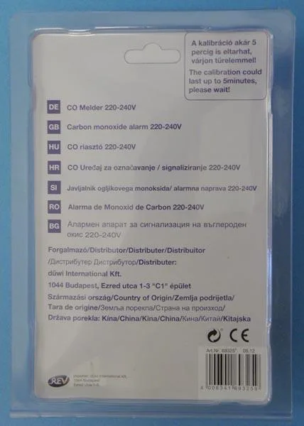 Rivelatore di monossido di carbonio «CO Melder 220-240V / Carbon Monoxide Alarm» — foto 2 dell'alert A12/0073/15