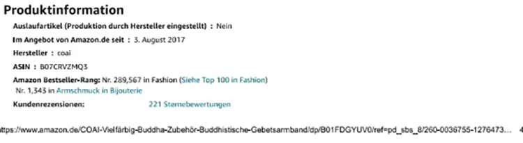 Bracciale «coai Unisex 108 Mala aus Vielfärbig Amazonit mit BuddhaKopf» — foto 7 dell'alert INFO/00039/22