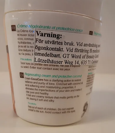 Crema alleggerente per la pelle «Coco Care Lightening Cream» — foto 3 dell'alert A12/00255/22
