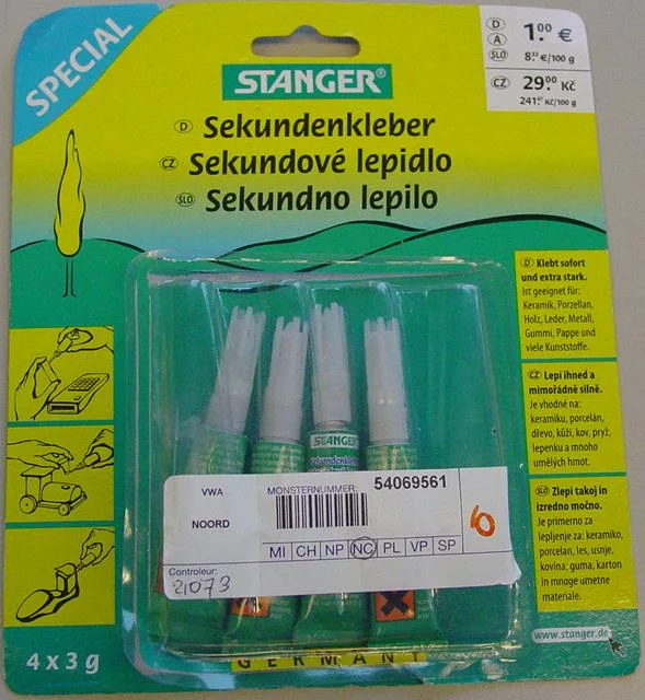 Colla cianoacrilato – Sekundenkleber (Stanger)