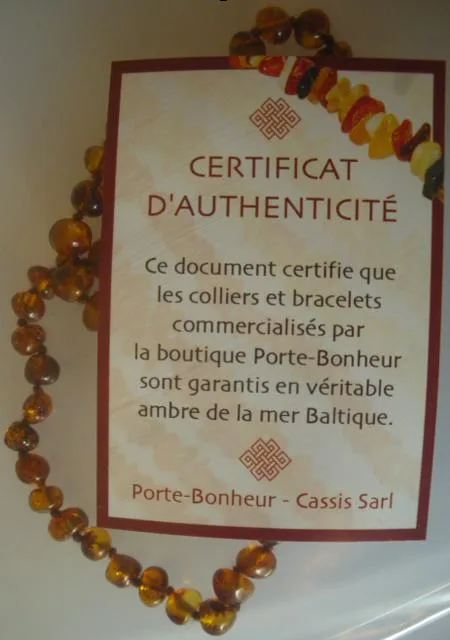 Collana ambra bambino "Porte Bonheur" — foto 1 dell'alert 1233/11