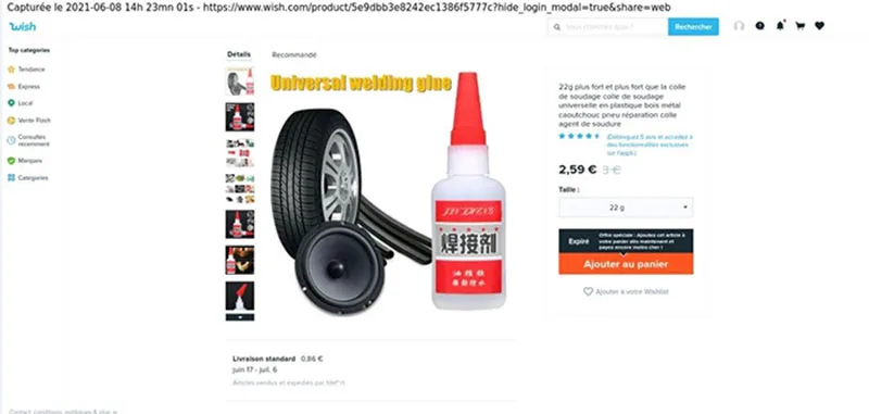 Colla per saldatura «Colle de soudage 22g / Universal welding glue» — foto 1 dell'alert A12/01815/21