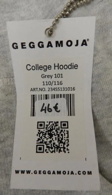 Felpa per bambini «College Hoodie» — foto 2 dell'alert A12/0057/14