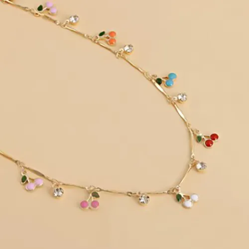Collana «Colorful Dripping Cherry Zircon Pendant Necklace» — foto 4 dell'alert SR/03356/25