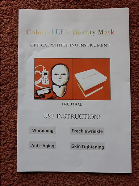 Maschera di bellezza del LED «Colourful LED Beauty Mask: Optical Whitening Instrument» — foto 2 dell'alert INFO/00129/20