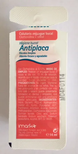 Collutorio «Colutorio Clorhexidina + xilitol IMARK» — foto 1 dell'alert A12/01408/23