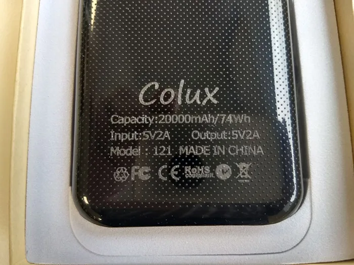 Banca di potere «Colux Power Bank 20000 mAh» — foto 2 dell'alert A12/01777/20