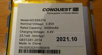 Telefono intelligente «Conquest S16 ATEX» — foto 3 dell'alert A12/00815/22