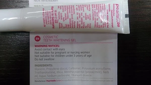 Gel sbiancante dei denti «Cosmetic Teeth Whitening Gel» — foto 2 dell'alert A12/0126/16