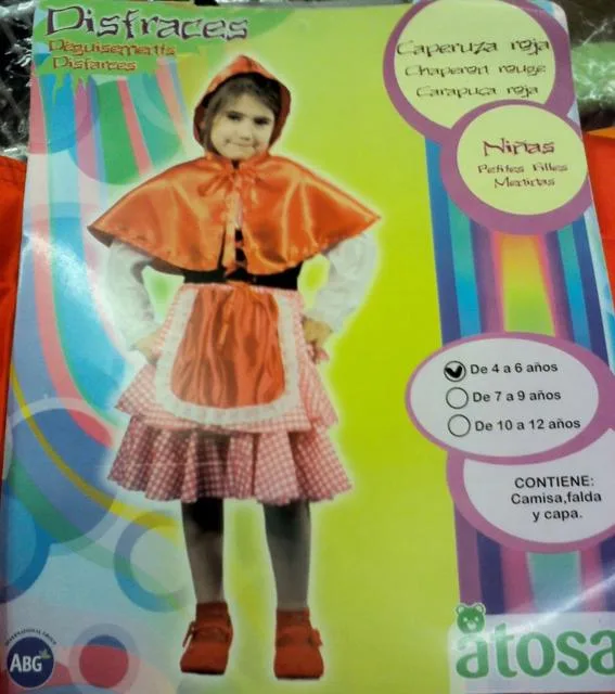 Costume abito fantasia "Little Red Riding Hood" (Capo) (Atosa)