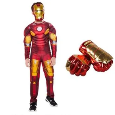 Vestito di fantasia per bambini «Costume Musculaire Iron Man pour Enfants, Smile Hero Cosplay, Combinaison, Masque, Gants» — foto 2 dell'alert A12/03193/24