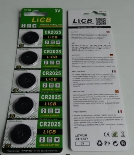 Batterie a bottone «CR2025-Lithium Battery» — foto 1 dell'alert A12/02840/23