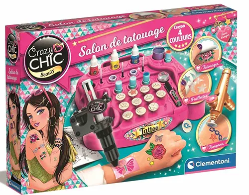 Kit tatuaggio giocattolo «Crazy Chic Beauty Salon de Tatouage» (Clementoni)