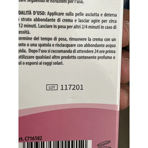 Crema depilatoria «Crema depilatoria gambe e corpo» — foto 4 dell'alert A12/02247/24
