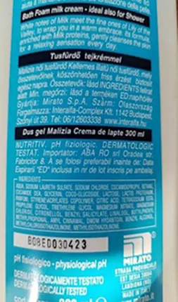 Schiuma doccia «Crema di latte nutriente» — foto 3 dell'alert A12/03061/23