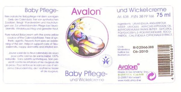 Crema per bambini – "Baby pflege und Wickelcreme" (Avalon)