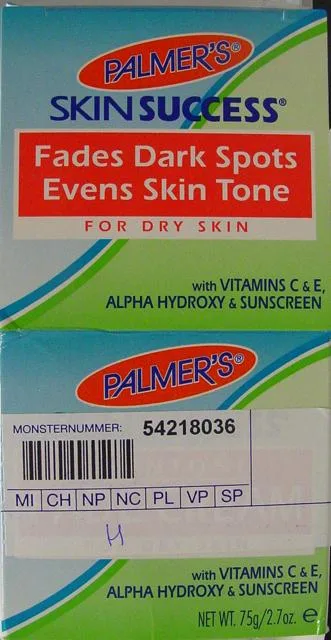 Crema per schiarire la pelle e #13; 
1)Palmer's Skin Success E — foto 2 dell'alert 0578/11