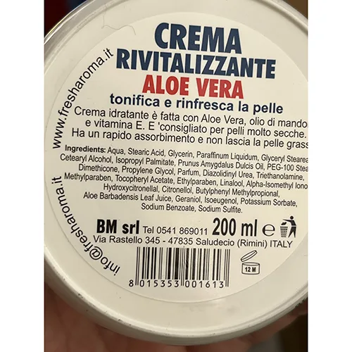 Crema idratante «Crema rivitalizzante Aloe Vera» — foto 2 dell'alert A12/02120/24