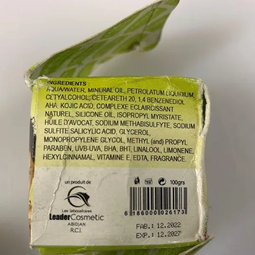 Crema schiarente per la pelle «Crème de Visage Éclaircissante, Mahéeda Divine, 100grs» — foto 4 dell'alert SR/01534/25