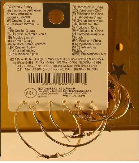 Orecchini «Creolen , Sternchen 3 Paar, gold und silber» — foto 2 dell'alert A12/01288/20