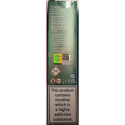 Sigaretta elettronica usa e getta «CRYSTAL JEWEL JADE Fresh Mint» — foto 4 dell'alert A12/00385/24
