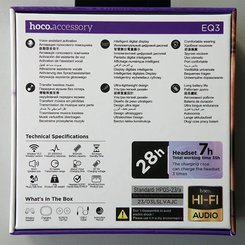Auricolari senza fili «CRYSTAL TWS HEADSET; Smart true wireless BT headset purple» — foto 2 dell'alert OR/00052/26