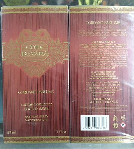 Eau de toilette «CUBA HAVANA» (GORDANO PARFUMS)