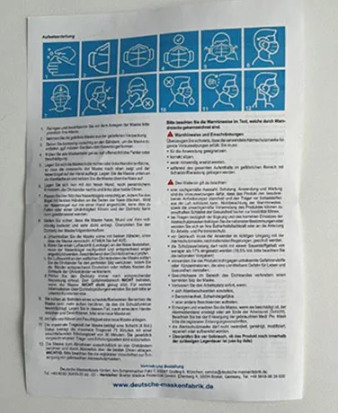 Maschera filtro antiparticolato «Cureface FFP2 Medi Pro Mask NR B2» — foto 8 dell'alert A12/01843/23