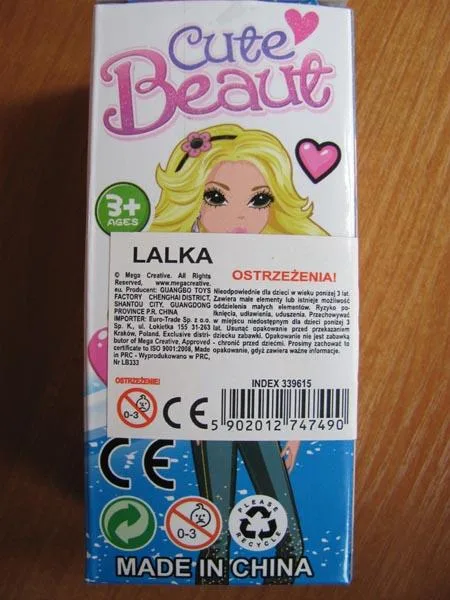 Bambola di plastica «Cute Beaut» — foto 2 dell'alert A12/0319/17