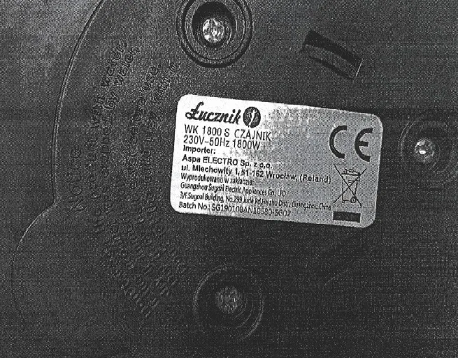 Bollitore elettrico «Czajnik elektryczny» — foto 3 dell'alert A12/01196/20