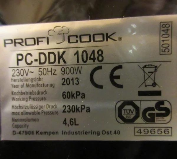 Fornello a pressione elettrico «Dampfdruck-Kochtopf» — foto 3 dell'alert A11/0051/17