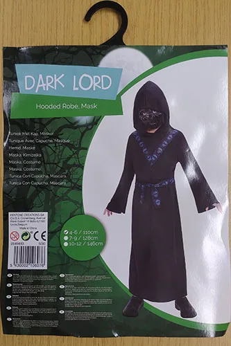 Costume da bambino vestito fantasia «Dark Lord - Hooded Robe, Mask» — foto 3 dell'alert A12/01486/21