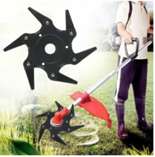 Attacco di taglio a falda per spazzole «Deep Grey 6 Teeth Blade Razor Trimmer Head Grass Trimmer Brush Cutter Blade for Lawnmower»