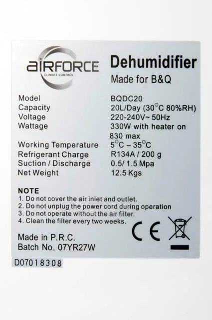 Deumidificatore «Dehumidifier» (Airforce / B&amp;Q)