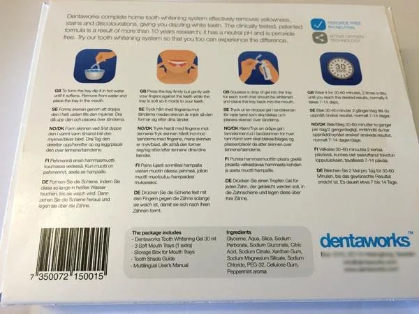 Gel sbiancante dei denti «Dentaworks Tooth Whitening System» — foto 1 dell'alert A12/0928/15