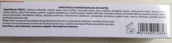 Dentifricio «Dentifrice Ayurvedique Aux 20 Plantes (Ayurvedic toothpaste made from 20 plants)» (Vicco)