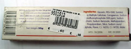 Dentifricio – Gel per bambini — foto 2 dell'alert 0500/08