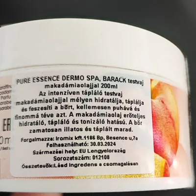 Crema per il corpo «Dermo Spa Peach body butter» — foto 3 dell'alert A12/02962/24